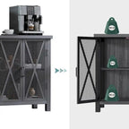 Grey/Brown Bar Cabinet with Wine Rack