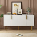 4-Door Sideboard with Gold Accents - Black/White/Gray Options