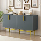 4-Door Sideboard with Gold Accents - Black/White/Gray Options