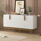 4-Door Sideboard with Gold Accents - Black/White/Gray Options