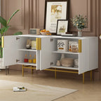 4-Door Sideboard with Gold Accents - Black/White/Gray Options