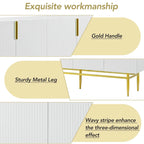 4-Door Sideboard with Gold Accents - Black/White/Gray Options