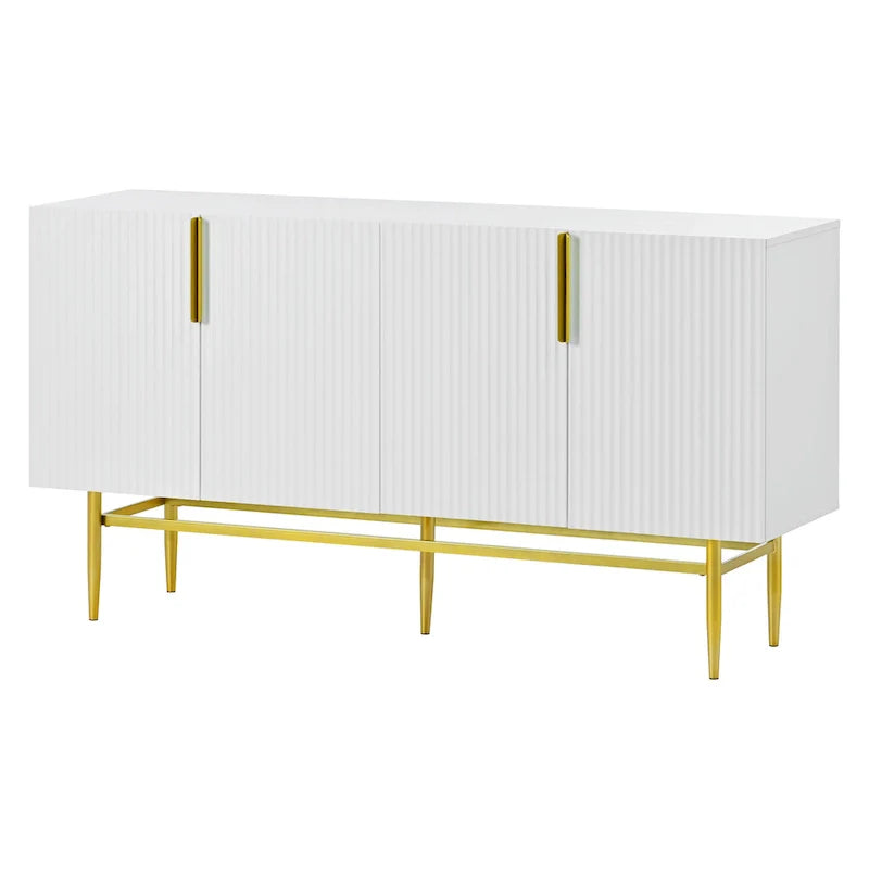 4-Door Sideboard with Gold Accents - Black/White/Gray Options