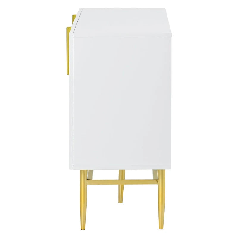 4-Door Sideboard with Gold Accents - Black/White/Gray Options