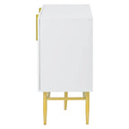 4-Door Sideboard with Gold Accents - Black/White/Gray Options