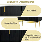 4-Door Sideboard with Gold Accents - Black/White/Gray Options