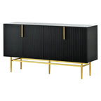 4-Door Sideboard with Gold Accents - Black/White/Gray Options