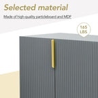 4-Door Sideboard with Gold Accents - Black/White/Gray Options