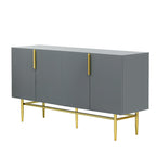 4-Door Sideboard with Gold Accents - Black/White/Gray Options