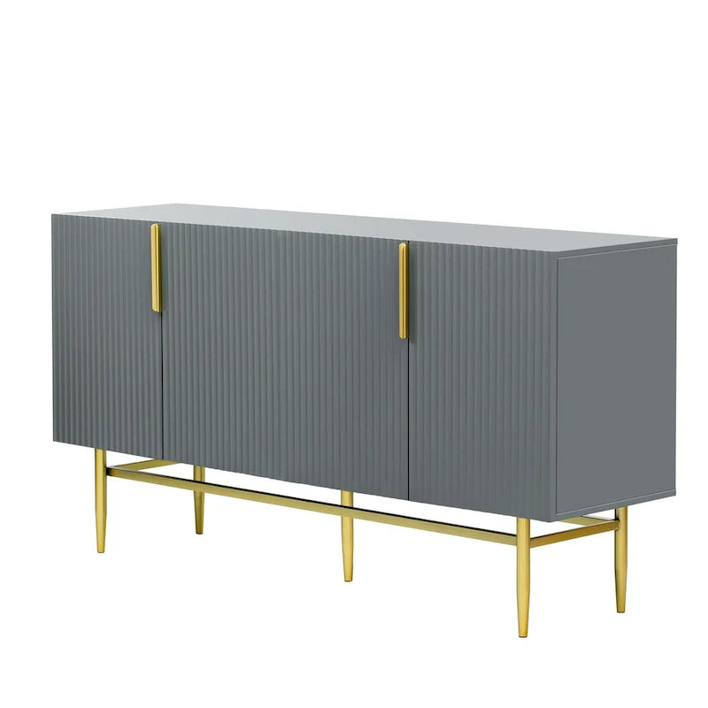 4-Door Sideboard with Gold Accents - Black/White/Gray Options