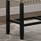 Blue / Grey / Tan Fabric Counter-Height Dining Bench, Seats 1