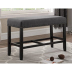 Blue / Grey / Tan Fabric Counter-Height Dining Bench, Seats 1