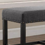 Blue / Grey / Tan Fabric Counter-Height Dining Bench, Seats 1