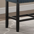 Blue / Grey / Tan Fabric Counter-Height Dining Bench, Seats 1