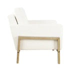 Wood Frame Accent Chair - Cream Boucle - Single Seater