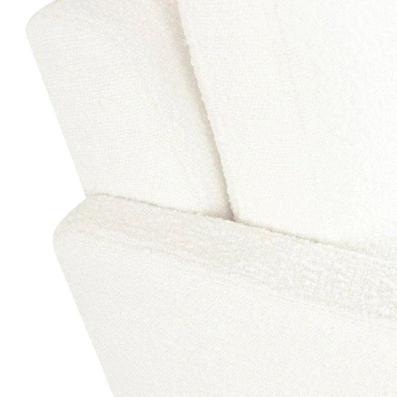 Wood Frame Accent Chair - Cream Boucle - Single Seater