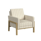 Wood Frame Accent Chair - Cream Boucle - Single Seater