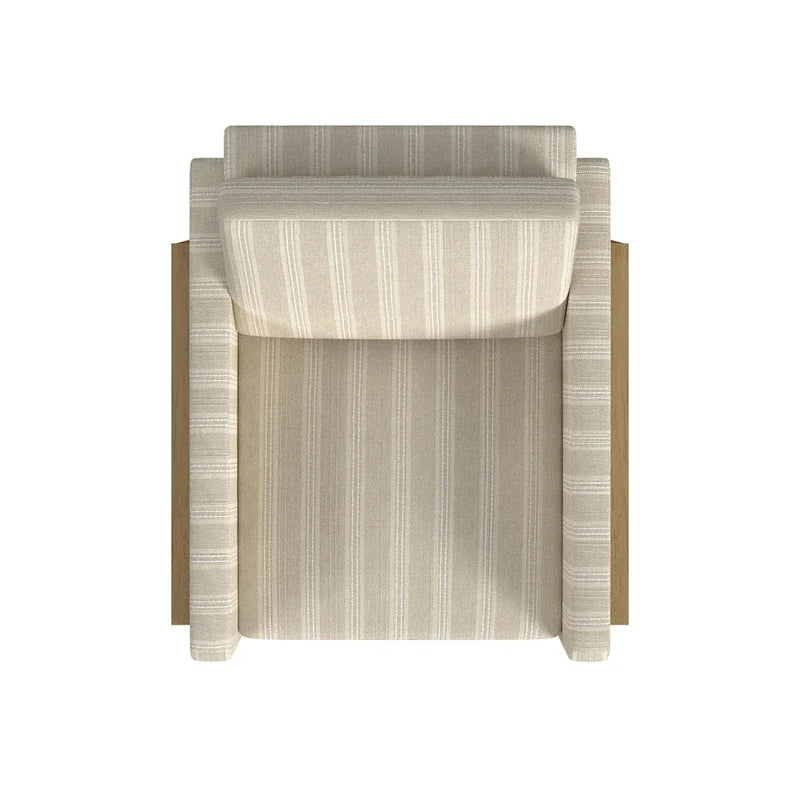 Wood Frame Accent Chair - Cream Boucle - Single Seater