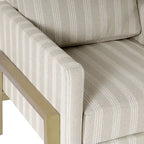 Wood Frame Accent Chair - Cream Boucle - Single Seater