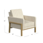 Wood Frame Accent Chair - Cream Boucle - Single Seater