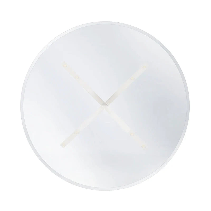 White Round Glass Dining Table for 4 with X-Base