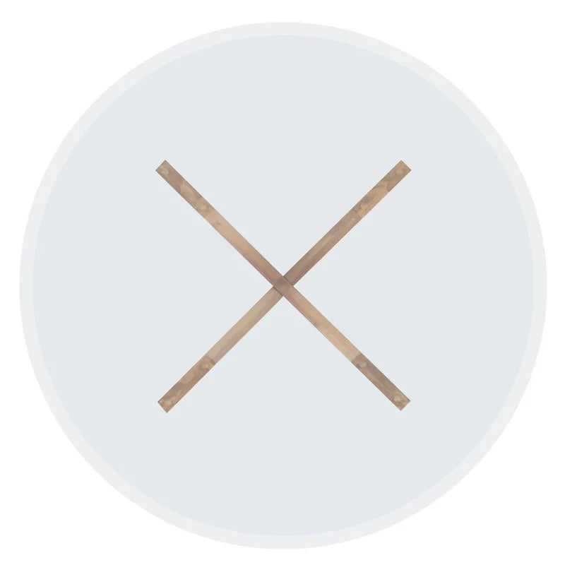 White Round Glass Dining Table for 4 with X-Base