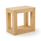 Natural Wood Rectangular Side Table with Bottom Shelf