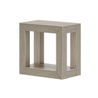 Natural Wood Rectangular Side Table with Bottom Shelf
