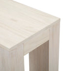 Natural Wood Rectangular Side Table with Bottom Shelf