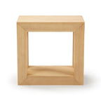 Natural Wood Rectangular Side Table with Bottom Shelf