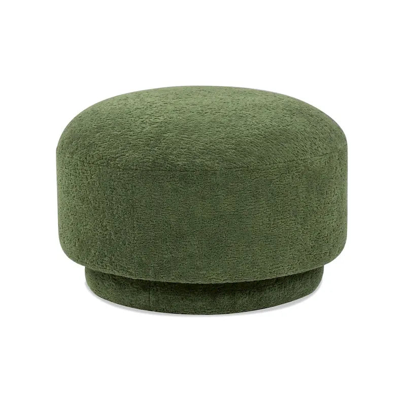 Cream Faux Sherpa Mushroom-Shaped Footstool Ottoman