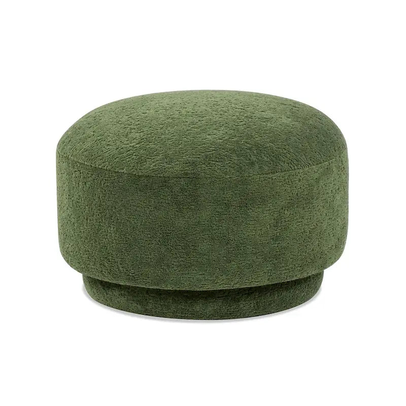 Cream Faux Sherpa Mushroom-Shaped Footstool Ottoman