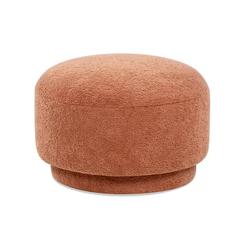 Cream Faux Sherpa Mushroom-Shaped Footstool Ottoman