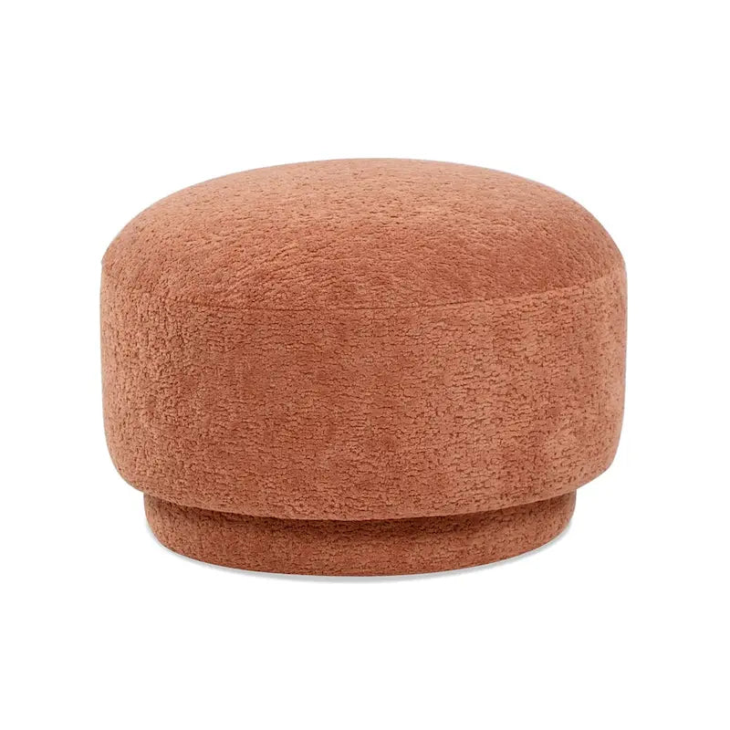 Cream Faux Sherpa Mushroom-Shaped Footstool Ottoman