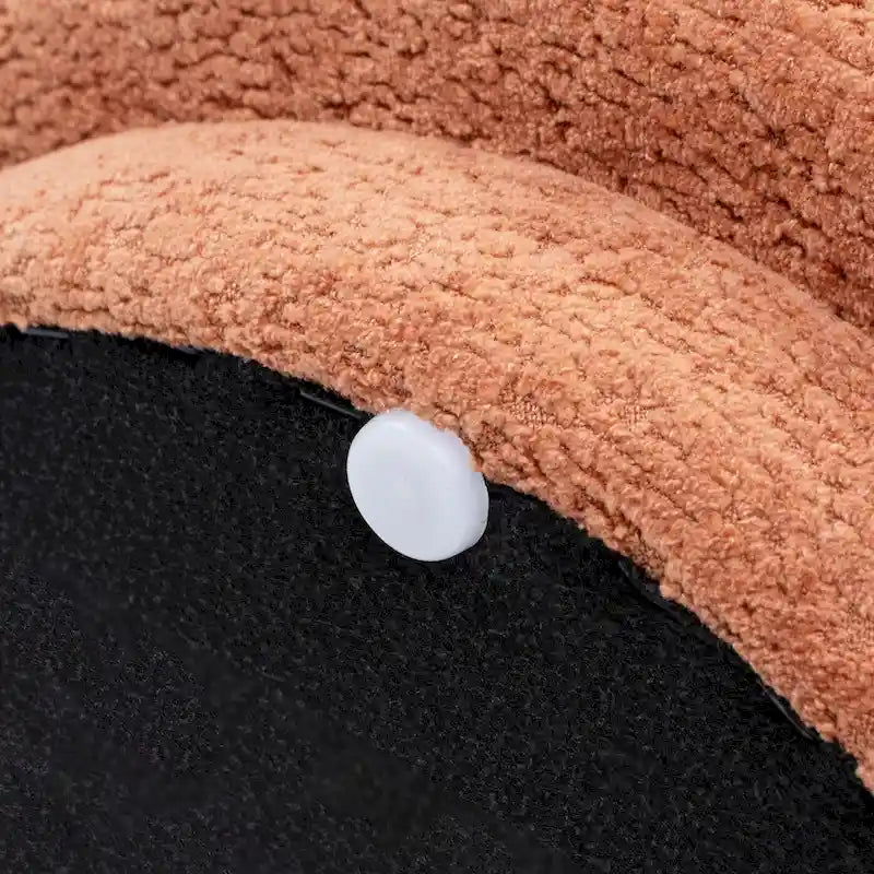 Cream Faux Sherpa Mushroom-Shaped Footstool Ottoman