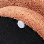 Cream Faux Sherpa Mushroom-Shaped Footstool Ottoman