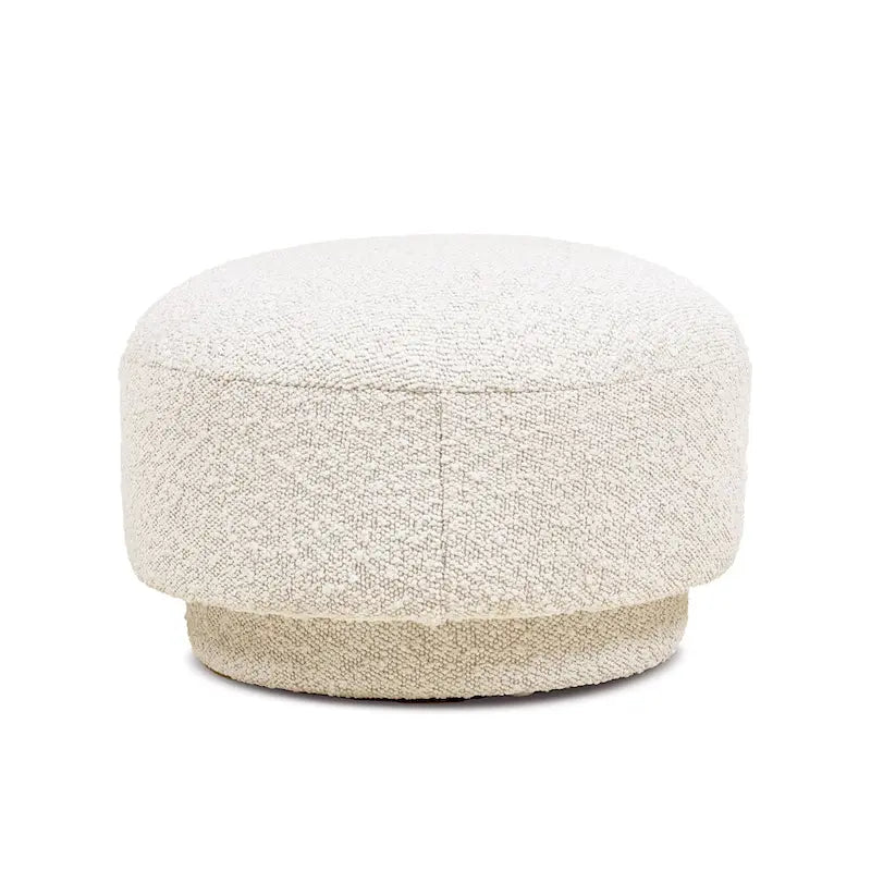 Cream Faux Sherpa Mushroom-Shaped Footstool Ottoman