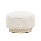 Cream Faux Sherpa Mushroom-Shaped Footstool Ottoman