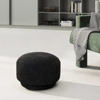 Cream Faux Sherpa Mushroom-Shaped Footstool Ottoman
