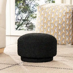 Cream Faux Sherpa Mushroom-Shaped Footstool Ottoman