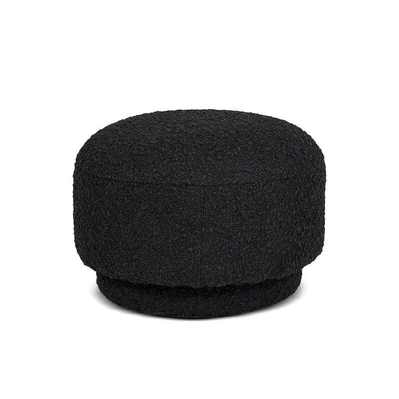 Cream Faux Sherpa Mushroom-Shaped Footstool Ottoman