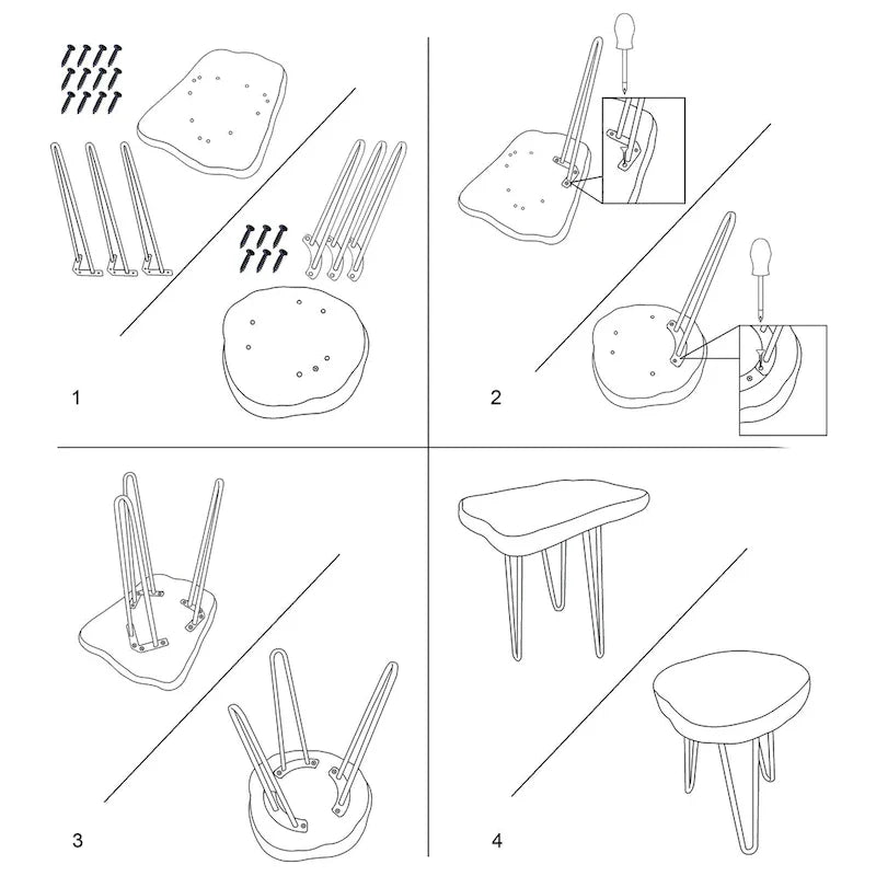 Live Edge Coffee Table - Cedar Wood - Black Hairpin Legs