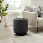 Faux Leather Swivel Ottoman - Round