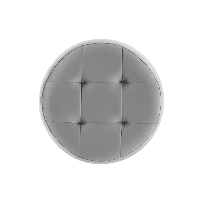 Faux Leather Swivel Ottoman - Round