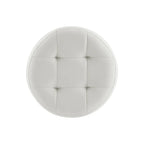 Faux Leather Swivel Ottoman - Round