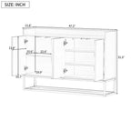 White Buffet Cabinet with Gold Legs for 4-6 People