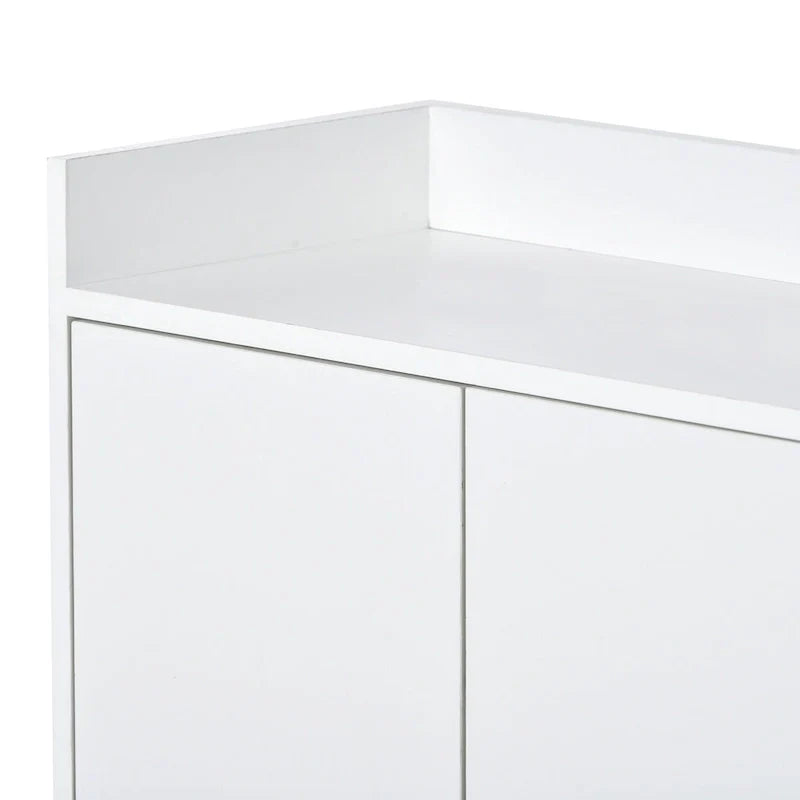 White Buffet Cabinet with Gold Legs for 4-6 People