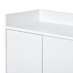 White Buffet Cabinet with Gold Legs for 4-6 People