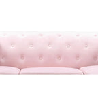 Velvet Button-Tufted Sofa with Reversible Chaise for 3-4 People
