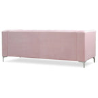 Velvet Button-Tufted Sofa with Reversible Chaise for 3-4 People